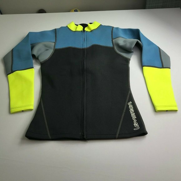 Scuba Jacket Neoprene Full Zipper Front Mock Neck - Picture 2 of 11